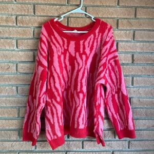 Terra & Sky Vibrant Red and Pink Sweater